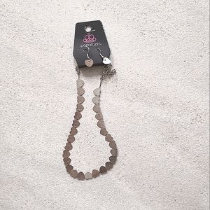 Heart necklace and earrings